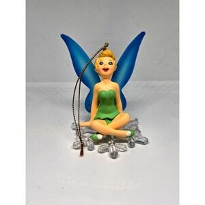 Vintage Grolier Disney Christmas Ornament: Tinker Bell on Snowflake IOB‎